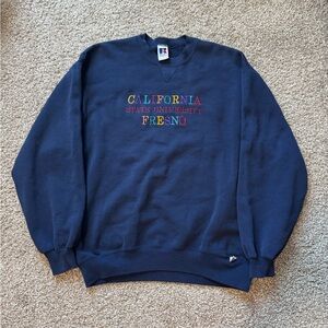 VTG California State University Fresno Russell Crewneck Made In USA Large